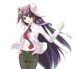  animal_ears bad_id bad_pixiv_id bunny_ears highres long_hair necktie purple_hair red_eyes red_neckwear reisen_udongein_inaba solo tama_(speedgrapher) touhou 