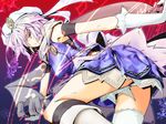  armband bakenekomata gloves hat letty_whiterock purple_hair sleeveless solo thighhighs touhou 