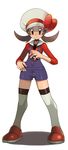  bad_id bad_pixiv_id blush brown_eyes brown_hair hat hat_ribbon holding holding_poke_ball kotone_(pokemon) poke_ball pokemon pokemon_(game) pokemon_hgss red_ribbon ribbon ryunryun simple_background solo thighhighs white_background 