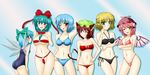  :p animal_ears ass bikini blonde_hair blue_eyes blue_hair blush bow breasts brown_eyes brown_hair cat_ears cat_tail chen cirno cleavage earrings green_eyes green_hair hair_ribbon hat heart heart_tail heterochromia highres jewelry kagiyama_hina long_hair medium_breasts mizuhashi_parsee multiple_girls multiple_tails mystia_lorelei navel one-piece_swimsuit one_eye_closed pink_hair pointy_ears red_eyes ribbon school_swimsuit short_hair side-tie_bikini small_breasts swimsuit tail tatara_kogasa tongue tongue_out touhou wings yani_tama yellow_eyes 