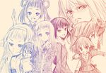  6+girls aoba_tsugumi canaan canaan_(character) ga_geijutsuka_art_design_class graphite_(medium) kannagi makita_hime mixed_media multiple_girls nagi oumi_ayumi sawashiro_miyuki seiyuu_connection shichouson sketch sora_no_manimani tomatsu_haruka tomokane traditional_media yamaguchi_kisaragi yunyun 