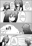  4koma \o/ ahoge animal_ears arms_up blush calendar_(object) cat_ears catstudioinc_(punepuni) comic commentary_request drooling embarrassed emphasis_lines greyscale half_updo highres jitome machiro_(catstudioinc) moji_(catstudioinc) monochrome multiple_girls original outstretched_arms puni_(miku_plus) thai translation_request two_side_up 