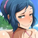  1girl blue_hair gundam gundam_build_fighters iori_rinko milf nakatomo smug 