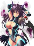  bat_wings breasts center_opening crobat gen_2_pokemon highres large_breasts personification pokemon red_eyes saty-rokuji solo wings 