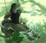  alligator clothed clothing female jinash reptile scalie smile solo swimsuit thick_thighs water 