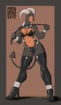  2015 anthro anthrofied bikini boots bra clothing curved_horns dominatrix female high_heels horn houndoom legwear looking_at_viewer nintendo panties pok&eacute;mon red_eyes riding_crop smile solo swimsuit thigh_high_boots tigergear underwear video_games watermark whip wide_hips 
