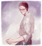  fighting_stance glasses joseph_oda kendo male_focus mugikoma red_hair solo the_evil_within 