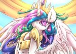  2015 equine female feral friendship_is_magic horn lovelyneckbeard mammal my_little_pony princess_celestia_(mlp) solo winged_unicorn wings 