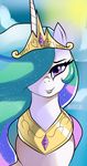  2015 equine female feral friendship_is_magic horn looking_at_viewer mammal my_little_pony princess_celestia_(mlp) skyline19 smile solo winged_unicorn wings 
