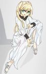  blonde_hair dress kekkai_sensen sandals solo twintails white_(kekkai_sensen) white_dress 