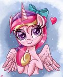 &lt;3 2015 bedroom_eyes bow danielsplatter equine female friendship_is_magic hair half-closed_eyes horn mammal multicolored_hair my_little_pony portrait princess_cadance_(mlp) purple_eyes solo winged_unicorn wings young 