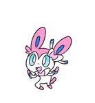  ambiguous_gender animated eeveelution happy nintendo open_mouth plain_background pok&eacute;mon robosylveon solo sylveon tongue video_games white_background 