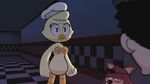  animatronic anthro avian beak bird canine censored chica_(fnaf) chicken eye_patch eyewear female five_nights_at_freddy&#039;s food fox foxy_(fnaf) hat hotdiggedydemon human machine mammal mechanical mike_schmidt pizza robot unconscious video_games 