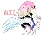  alternate_hair_length alternate_hairstyle blonde_hair blue_eyes blush feathered_wings glasses gradient_hair megurine_luka mono_(bluesky) multicolored_hair no_logic_(vocaloid) paper pink_hair red-framed_eyewear school_uniform serafuku short_hair short_sleeves solo song_name two-tone_hair vocaloid wings 