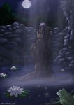  anthro breasts female flower fluffy fur hair lake lei_lani long_hair looking_at_viewer mammal moon mustelid nature night nintendarkland nude otter outside plant seductive sky smile solo star waterfall wet_fur wet_hair 