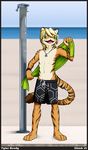  beach clothed clothing cub half-dressed male seaside shiuk topless tyler_brody wet young 