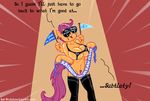  2015 anthro big_breasts breasts cleavage clothed clothing english_text equine female friendship_is_magic mammal my_little_pony pegasus pubes scootaloo_(mlp) skimpy text under_boob unknown_artist wings 