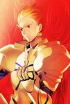  armor bad_id bad_pixiv_id blonde_hair earrings fate/stay_night fate_(series) gate_of_babylon gilgamesh hair_slicked_back jewelry male_focus naoko_(juvenile) red_eyes solo 