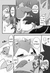  azuma_minatsu blush comic doujinshi eeveelution eyes_closed female hug hydreigon kemono male nintendo pok&eacute;mon sylveon tears translated video_games 