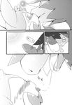  azuma_minatsu comic doujinshi eeveelution female hydreigon kemono kisssing male nintendo pok&eacute;mon sylveon tongue translated video_games 