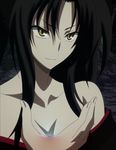  1girl black_hair breasts female high_school_dxd kuroka large_breasts night smile solo stitched yellow_eyes 