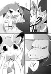  angry azuma_minatsu comic cute doujinshi eeveelution female hydreigon kemono male nintendo o_o pok&eacute;mon sylveon translated video_games 