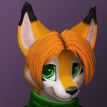  2015 anthro canine clothing cute fox fur green_eyes hair james_fox jamesfoxbr looking_at_viewer male mammal oran_fur plain_background scarf smile solo 