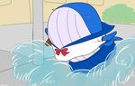  alpacapala ambiguous_gender blush cetacean clothing cute humor mammal marine nintendo outside pok&eacute;mon school_uniform schoolgirl_uniform solo toast video_games wailord water whale 