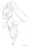  alpacapala ambiguous_gender lagomorph lopunny mammal monochrome nintendo plain_background pok&eacute;mon rabbit solo standing tired traditional_media_(artwork) video_games 