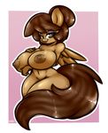  2015 anthro anthrofied areola big_breasts breasts brown_eyes brown_fur brown_hair ep777 equine eyelashes eyeshadow fan_character female fur georgia hair looking_at_viewer makeup mammal my_little_pony navel nipples nude pegasus smile solo wings 