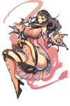  bad_id bad_pixiv_id black_hair blade_&amp;_soul boots breasts character_request detached_sleeves high_heel_boots high_heels highres honey_bee_(bancoth) knee_boots large_breasts long_hair outstretched_arms shrug solo 