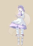  bloomers blue_eyes blue_hair boots dress hat juliet_sleeves layered_dress letty_whiterock light_smile long_sleeves puffy_sleeves shaded_face snow solo touhou turtleneck underwear veil yamamomo_(plank) yuki_onna 