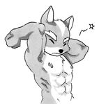  abs anthro black_and_white canine eyes_closed fox fox_mccloud glitter_trap_boy half-length_portrait male mammal marker_(artwork) monochrome muscles nintendo nipples nude pecs solo star_fox straining stretching toned traditional_media_(artwork) video_games 