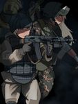  ak-74m as_val assault_rifle blonde_hair blue_eyes body_armor eotech foregrip gun helmet lvi magazine_(weapon) military military_operator multiple_girls original rifle solo_focus spetsnaz trigger_discipline weapon 