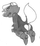  all_fours animal_crossing anthro backsack balls black_and_white boots butt embarrassed glitter_trap_boy hat kicks_(animal_crossing) looking_at_viewer looking_back male mammal marker_(artwork) monochrome nintendo nude open_mouth raised_tail skunk solo traditional_media_(artwork) video_games 