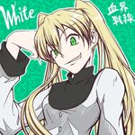  ayanagi_gumimi blonde_hair dress green_eyes kekkai_sensen solo twintails white_(kekkai_sensen) 