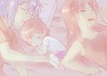  ange_(angeban93) blue_hair child if_they_mated ips_cells long_hair mahou_shoujo_madoka_magica miki_sayaka mother_and_daughter multiple_girls red_hair sakura_kyouko short_hair sleeping thumb_sucking yuri 