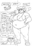  book_of_the_beast bra clothing comic doujinshi female fundoshi hair human japanese_text kemono male mammal pig porcine short_hair sword text translation_request underwear weapon 