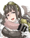  1girl bestiality breasts brown_eyes brown_hair censored character_request cleavage dog granblue_fantasy horse horse_penis huge_penis jessica_(granblue_fantasy) knotted_penis open_mouth p_(tidoriashi) penis 