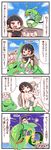  1girl 4koma anger_vein blush breasts comic commentary gen_3_pokemon higana_(pokemon) highres medium_breasts mega_pokemon mega_rayquaza mega_stone nipples nude pokemon pokemon_(creature) pokemon_(game) pokemon_oras rayquaza sougetsu_(yosinoya35) space translated whismur 