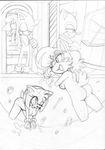  amy_rose breasts butt michiyoshi sally_acorn sonic_(series) sonic_the_hedgehog 