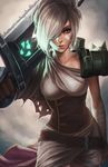 armor bad_revision bandages broken broken_weapon downscaled_revision facepaint gloves hair_over_one_eye koyorin league_of_legends looking_at_viewer md5_mismatch red_eyes riven_(league_of_legends) silver_hair solo sword weapon 