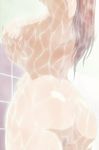  1girl animated animated_gif ass breasts brown_hair hitozuma_kasumi-san huge_breasts indoors long_hair matsubara_kasumi milf nipples nude shower solo stitched 