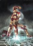  absurdres clenched_hand glowing highres iron_man looking_at_viewer male_focus marvel one_knee photorealistic power_armor realistic solo tetsuo_(huvac-akiro) 