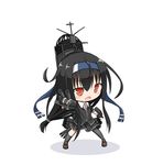  black_hair black_legwear black_skirt chibi commentary_request hairband hatsushimo_(kantai_collection) kantai_collection long_hair open_mouth pleated_skirt red_eyes remodel_(kantai_collection) simple_background single_thighhigh skirt solo thighhighs white_background yamato_tachibana 