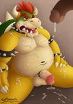  balls bowser cum cum_everywhere cum_on_face disembodied_penis koopa male male/male mario_bros messy nintendo open_mouth penis scalie themongrel video_games 