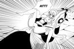  1boy 1girl barefoot bondage breasts cum cum_on_pussy erection fairy_tail feet goumon large_breasts long_hair lucy_heartfilia maid_outfit manga monochrome penis rape spread_legs uncensored 