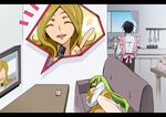  1girl apron c.c. code_geass cooking creayus green_hair kitchen lelouch_lamperouge letterboxed milly_ashford star 