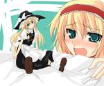  alice_margatroid blonde_hair blood giantess hat kirisame_marisa minigirl multiple_girls nosebleed tears touhou yami_shigeru 