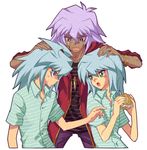  angry bad_id bad_pixiv_id bakura_ryou blush hirano_kei multiple_boys scar sweatdrop tan touzokuou_bakura yami_bakura yuu-gi-ou yuu-gi-ou_duel_monsters 